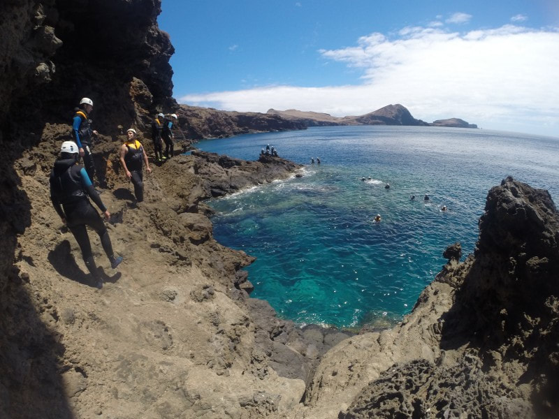 Costeering activity - swimming in the sea - Madeira 